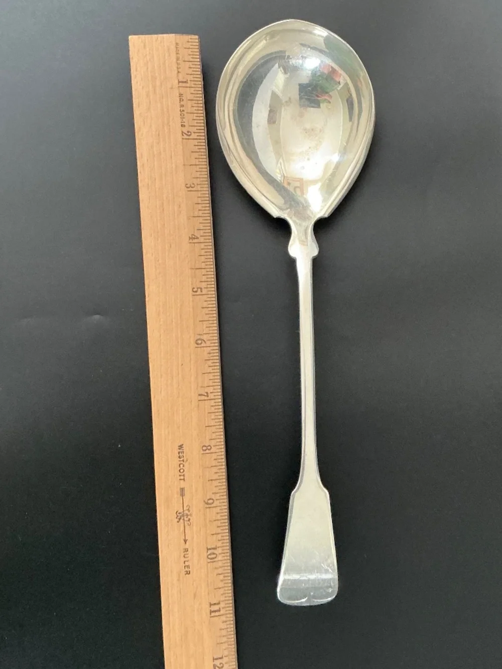 Antique Victorian Silver Plate Serving Ladle Tipped Pattern 1800s Double Plating